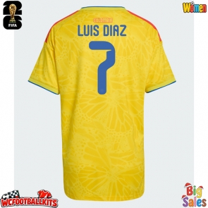 Colombia Luis Diaz #7 Replica Home Stadium Shirt for Women World Cup 2026 Short Sleeve